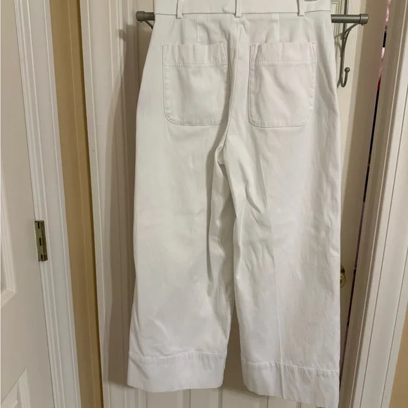 SPANXsupersmooth Stretch Twill Cropped Wide Leg Pant Classic White Small NWOT - Picture 2 of 4